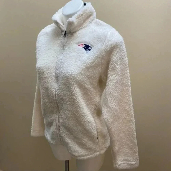 Juniors Cream Carolina Panthers Intercepting Teddy Sherpa Full-Zip Jacket - Picture 5 of 11